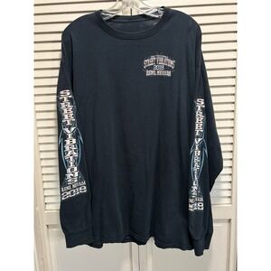 STREET VIBRATIONS 2018 Motorcycle Biker Reno Black Men's T-Shirt 2XL Long Sleeve
